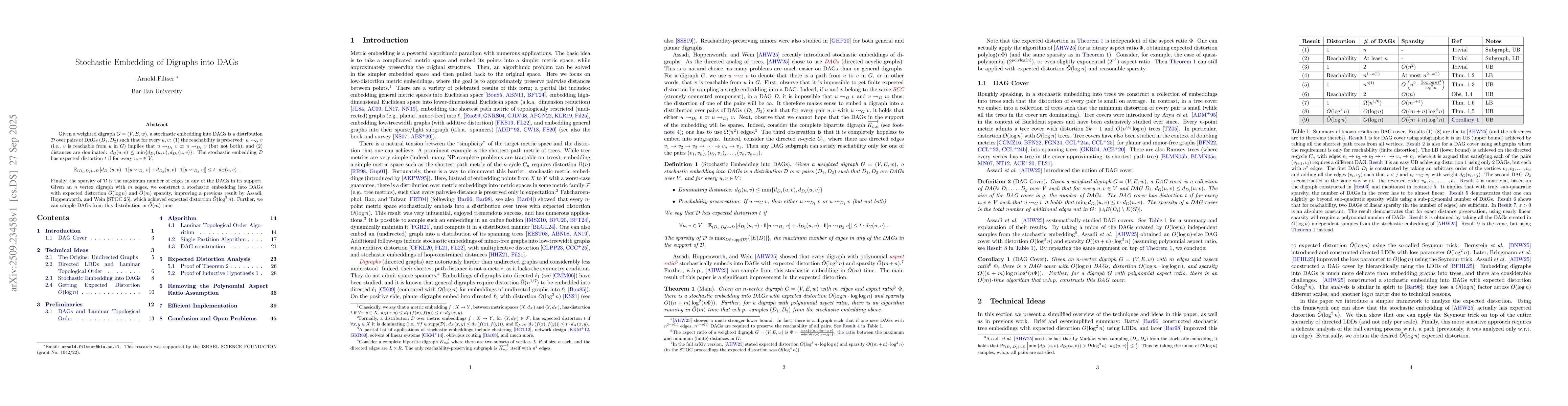 Thumbnail for Stochastic Embedding of Digraphs into DAGs