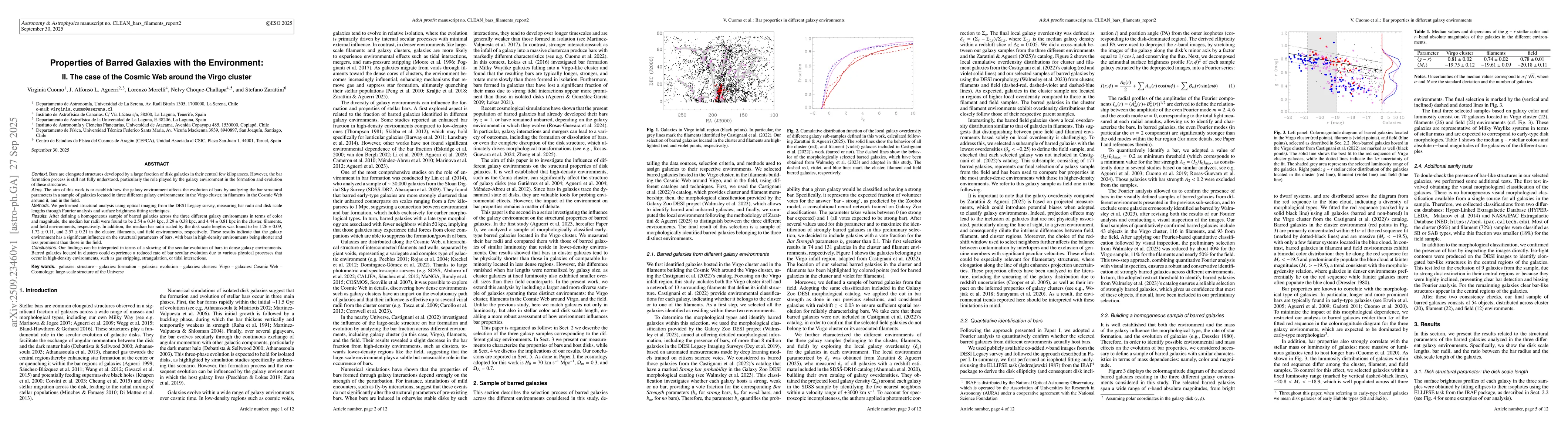 Thumbnail for Properties of Barred Galaxies with the Environment: II. The case of the
  Cosmic Web around the Virgo cluster