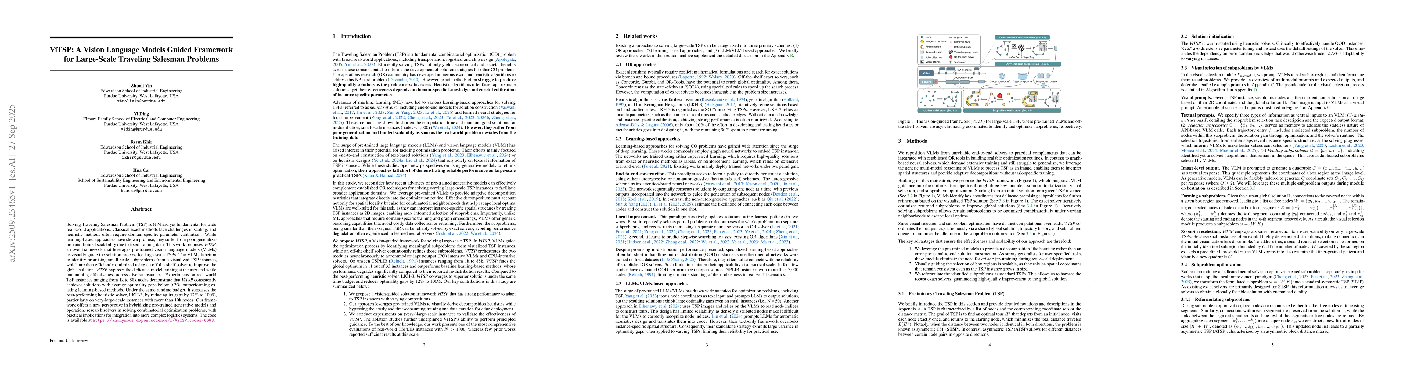 Thumbnail for ViTSP: A Vision Language Models Guided Framework for Large-Scale
  Traveling Salesman Problems