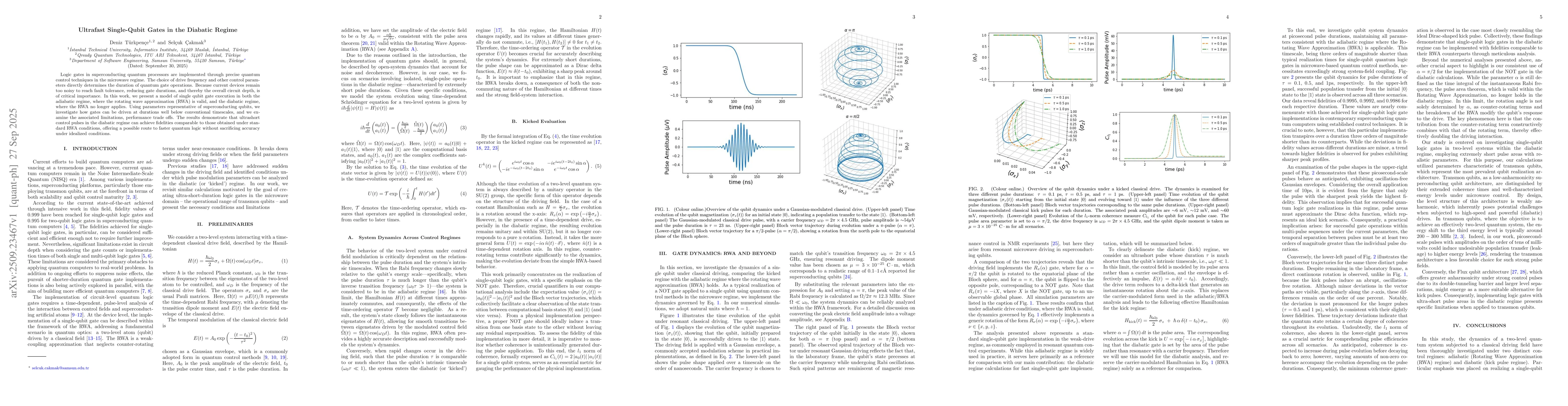 Thumbnail for Ultrafast Single-Qubit Gates in the Diabatic Regime