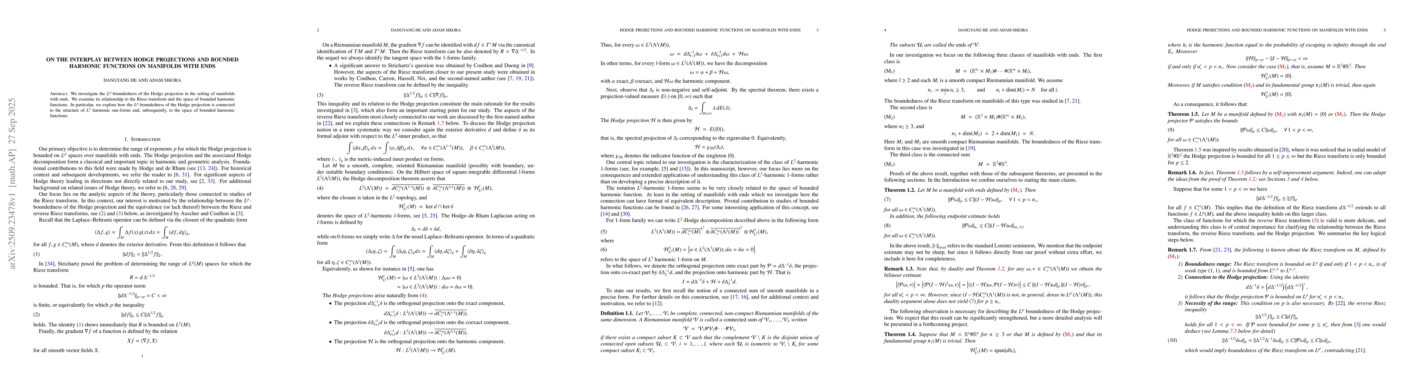 Thumbnail for On the Interplay Between Hodge Projections and Bounded Harmonic
  Functions on Manifolds with Ends