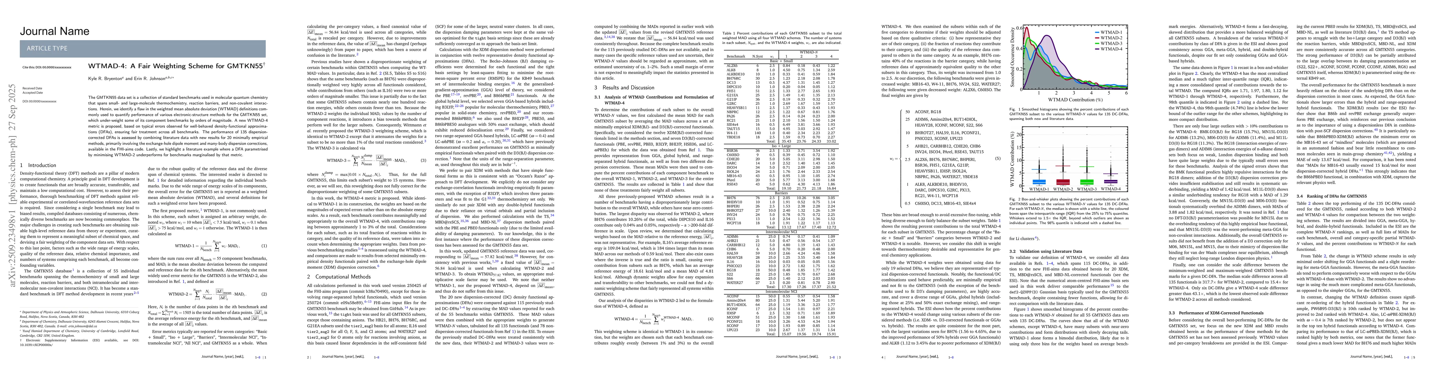 Thumbnail for WTMAD-4: A Fair Weighting Scheme for GMTKN55