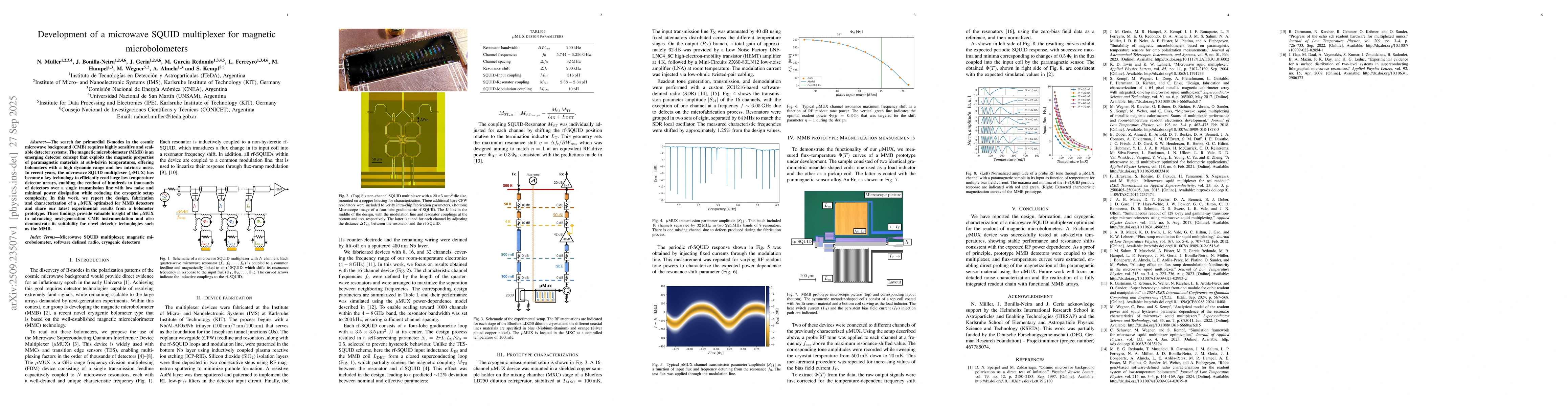 Thumbnail for Development of a microwave SQUID multiplexer for magnetic
  microbolometers