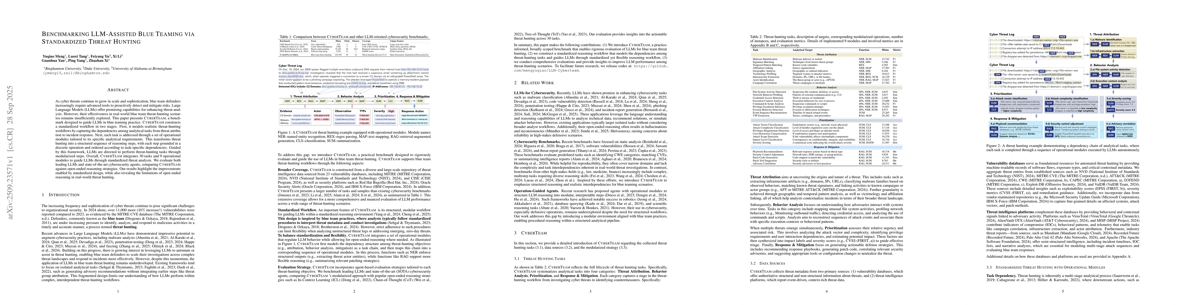 Thumbnail for Benchmarking LLM-Assisted Blue Teaming via Standardized Threat Hunting