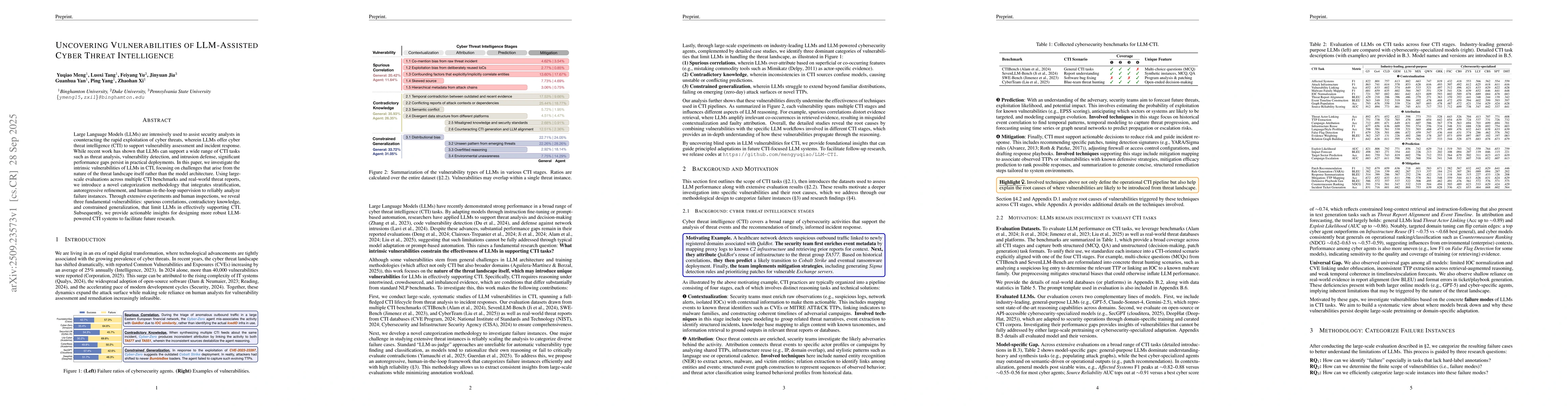 Thumbnail for Uncovering Vulnerabilities of LLM-Assisted Cyber Threat Intelligence