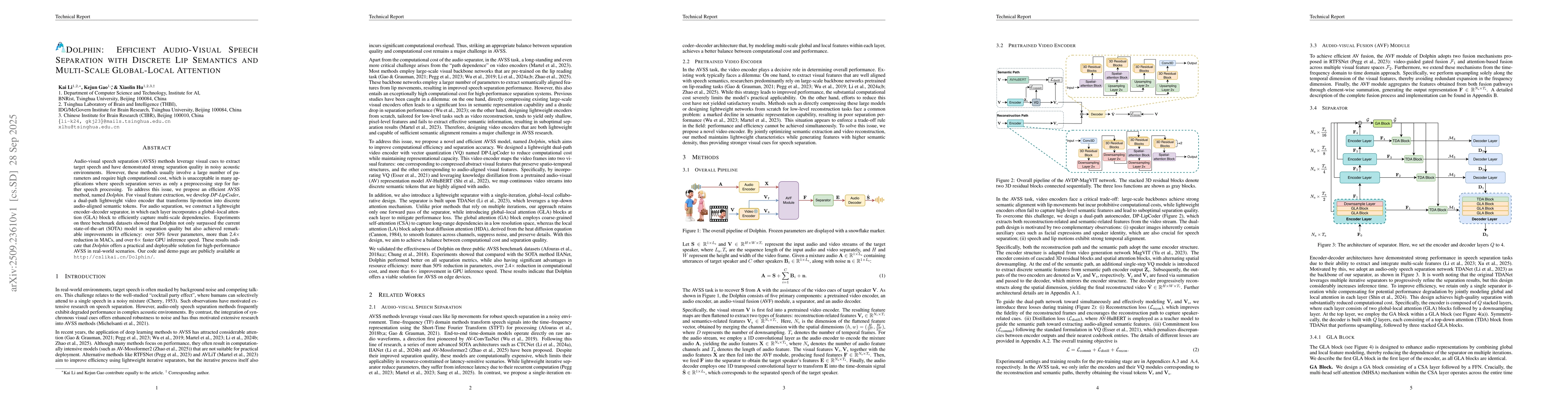 Thumbnail for Efficient Audio-Visual Speech Separation with Discrete Lip Semantics and
  Multi-Scale Global-Local Attention