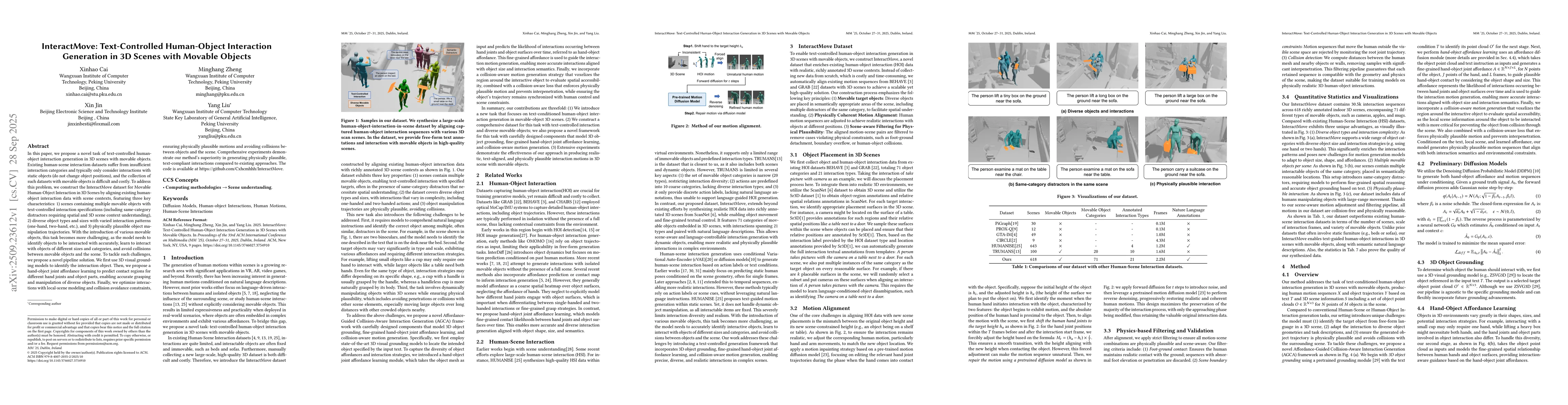 Thumbnail for InteractMove: Text-Controlled Human-Object Interaction Generation in 3D
  Scenes with Movable Objects