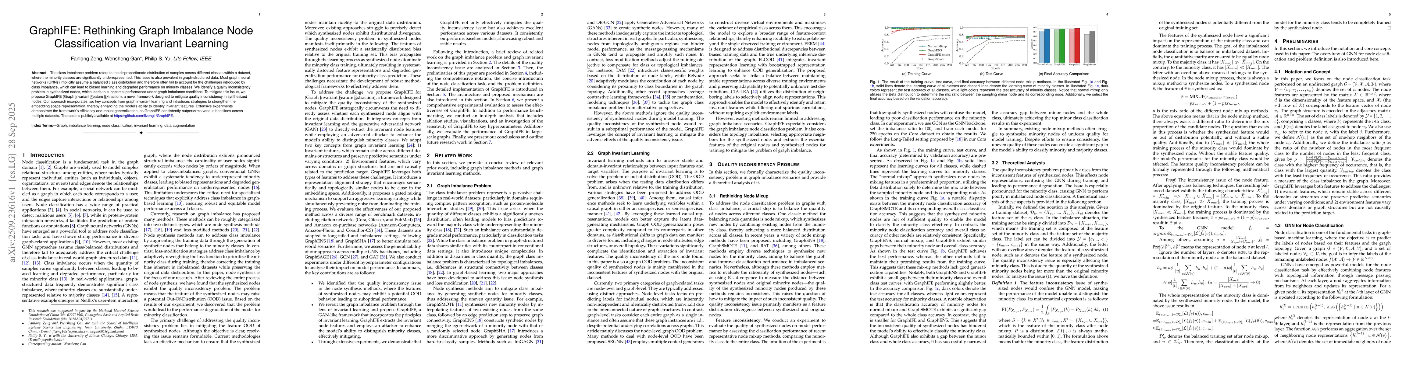 Thumbnail for GraphIFE: Rethinking Graph Imbalance Node Classification via Invariant
  Learning