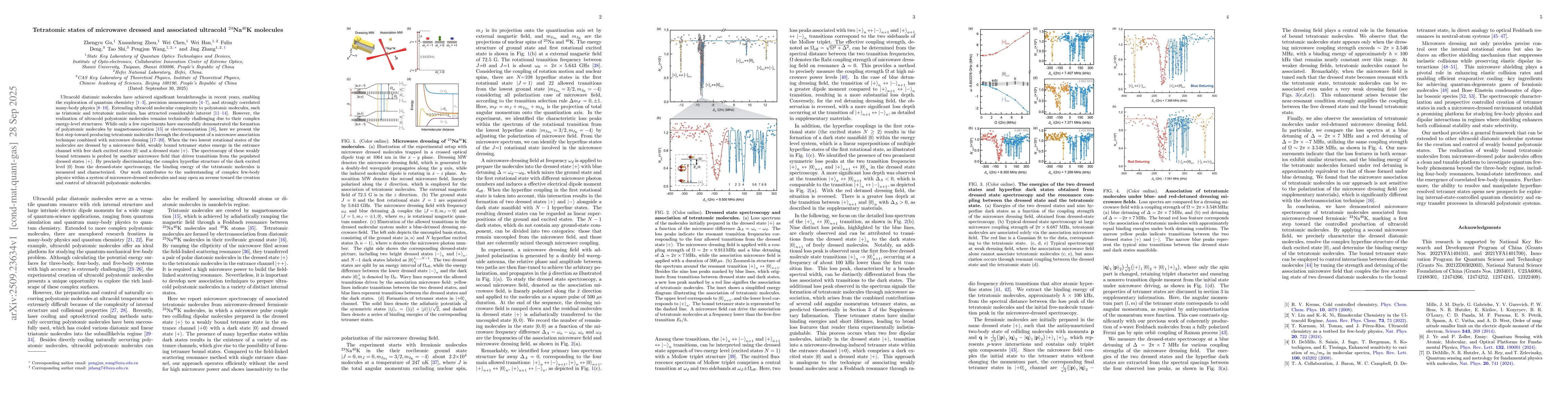 Thumbnail for Tetratomic states of microwave dressed and associated ultracold 23Na40K
  molecules