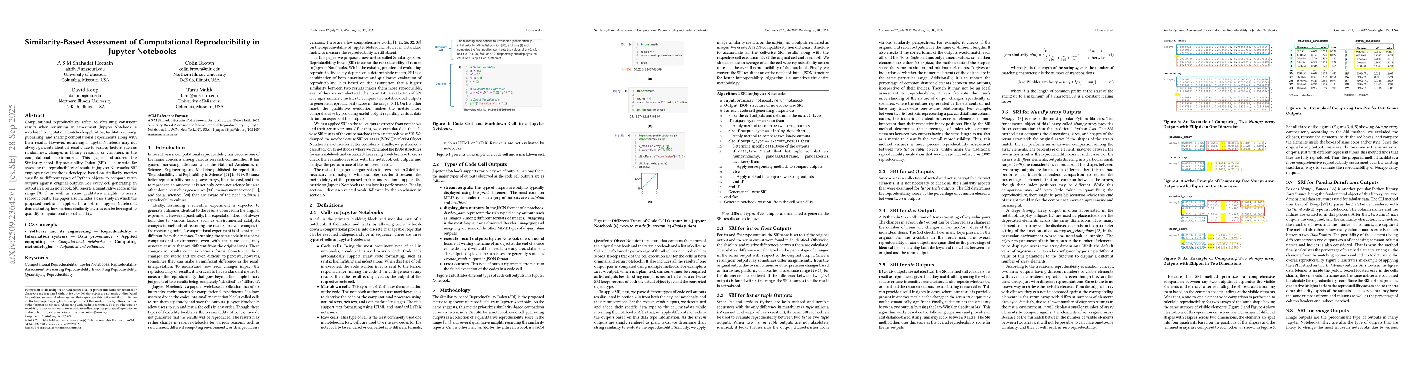 Thumbnail for Similarity-Based Assessment of Computational Reproducibility in Jupyter
  Notebooks