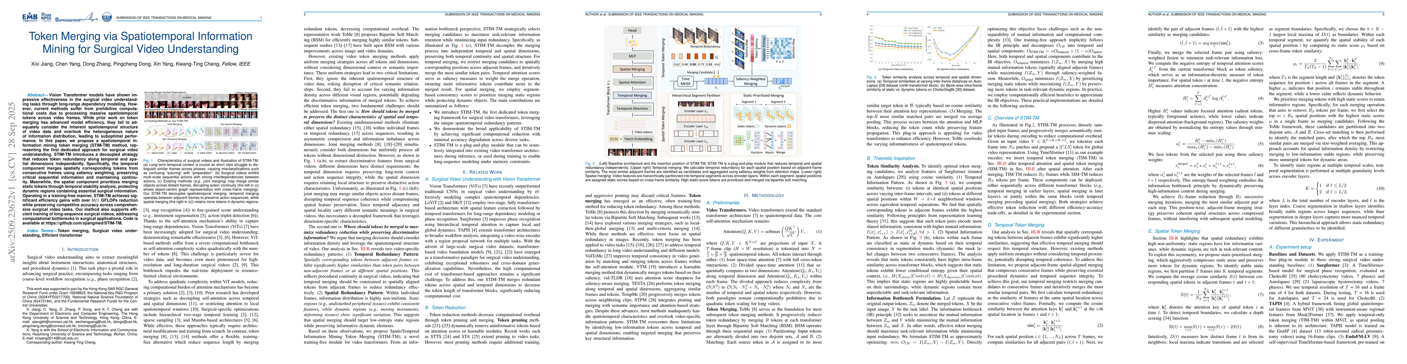 Thumbnail for Token Merging via Spatiotemporal Information Mining for Surgical Video
  Understanding