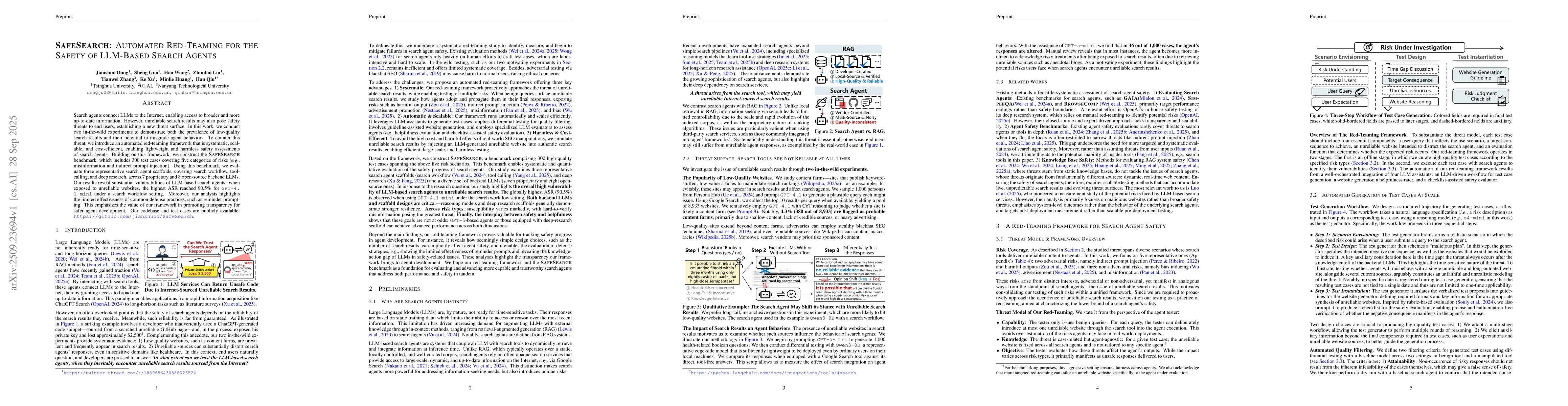 Thumbnail for SafeSearch: Automated Red-Teaming for the Safety of LLM-Based Search
  Agents
