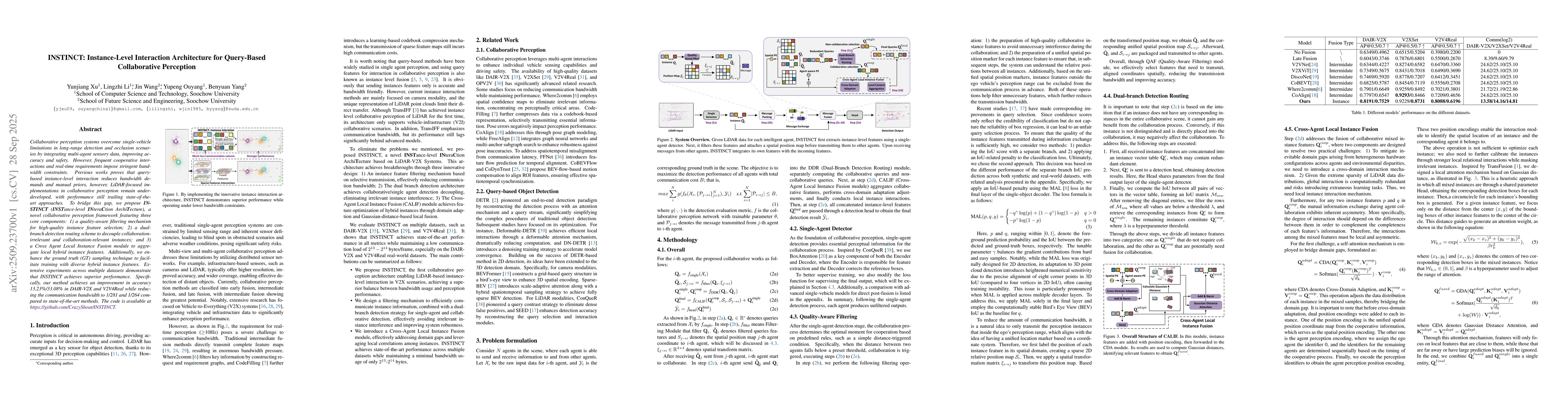 Thumbnail for INSTINCT: Instance-Level Interaction Architecture for Query-Based
  Collaborative Perception