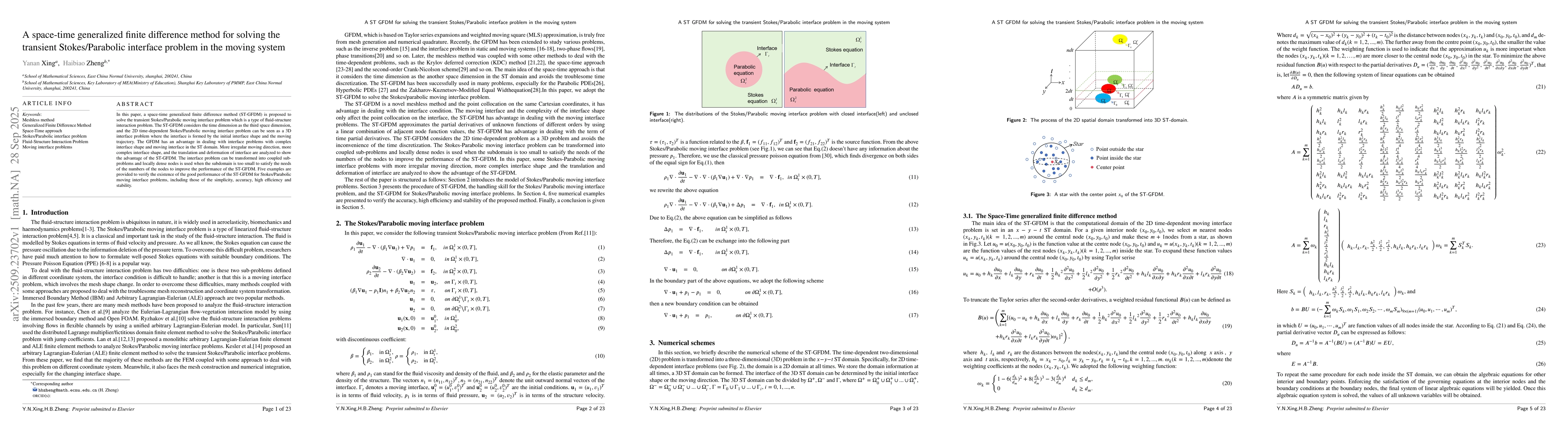 Thumbnail for A space-time generalized finite difference method for solving the
  transient Stokes/Parabolic interface problem in the moving system