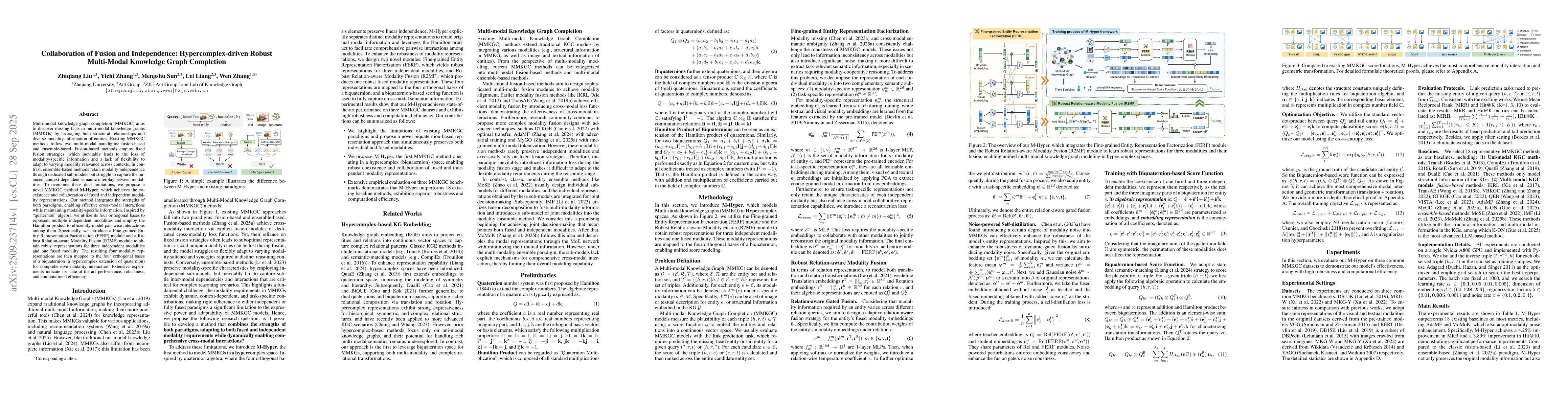 Thumbnail for Collaboration of Fusion and Independence: Hypercomplex-driven Robust
  Multi-Modal Knowledge Graph Completion