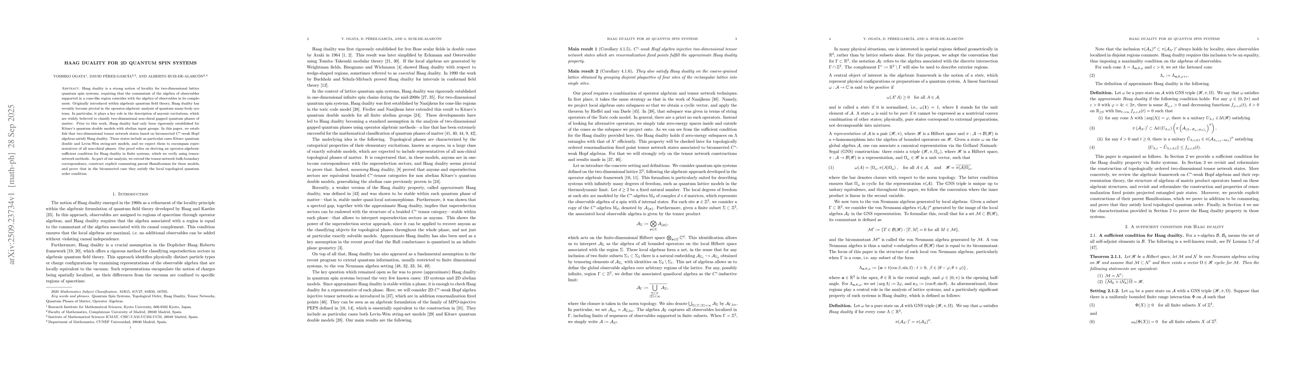 Thumbnail for Haag Duality for 2D Quantum Spin Systems