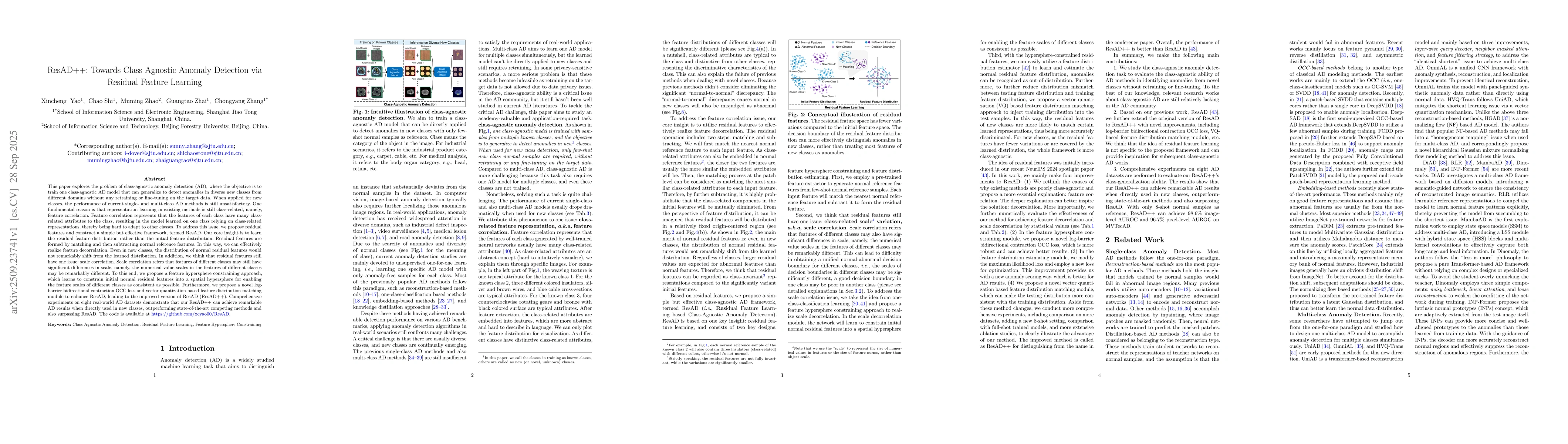 Thumbnail for ResAD++: Towards Class Agnostic Anomaly Detection via Residual Feature
  Learning