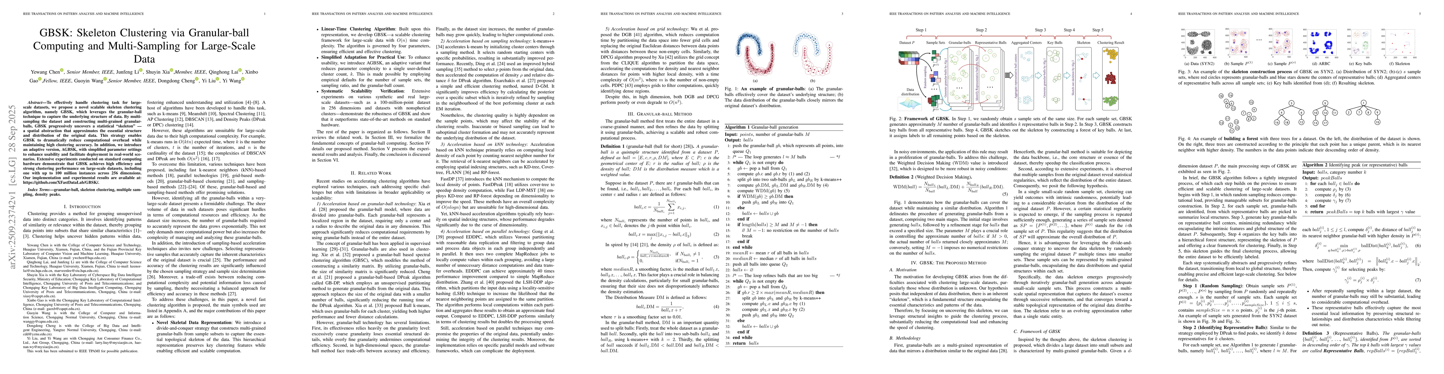 Thumbnail for GBSK: Skeleton Clustering via Granular-ball Computing and Multi-Sampling
  for Large-Scale Data