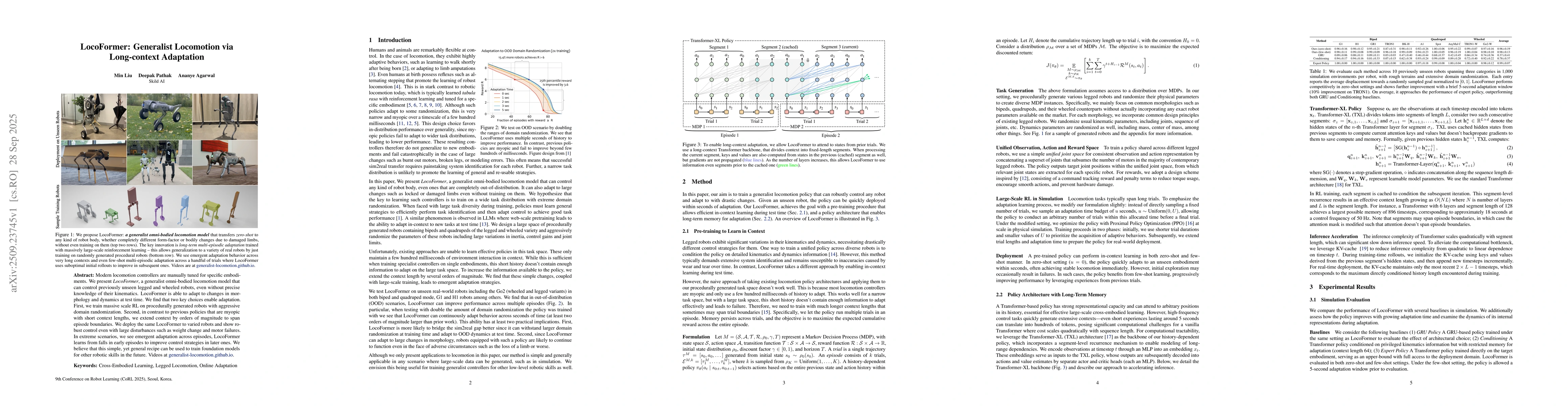 Thumbnail for LocoFormer: Generalist Locomotion via Long-context Adaptation