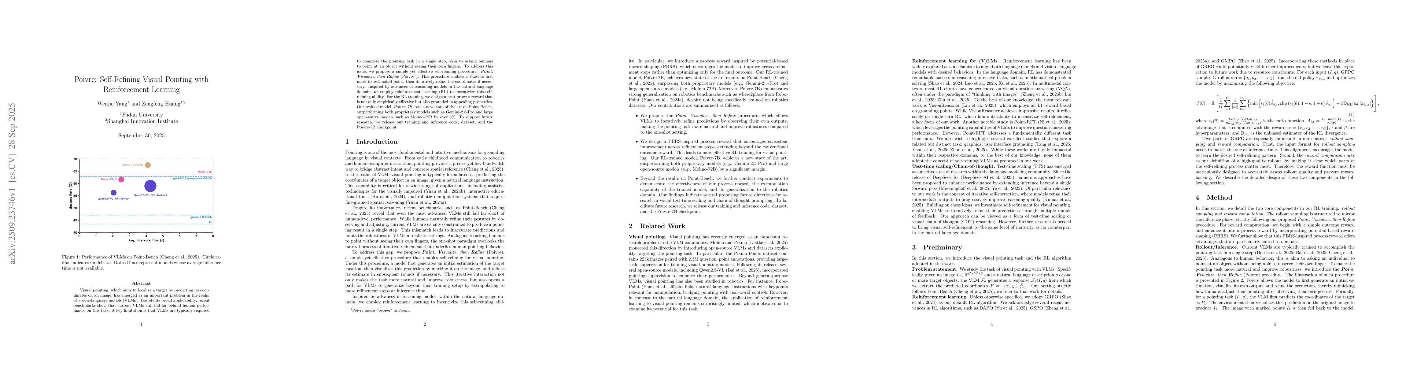 Thumbnail for Poivre: Self-Refining Visual Pointing with Reinforcement Learning
