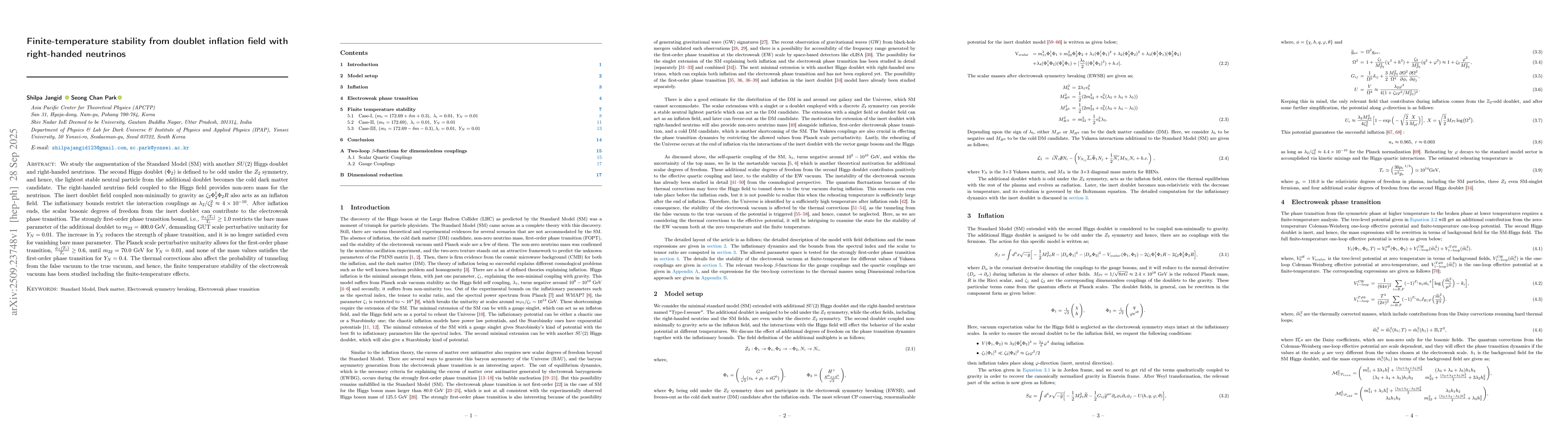 Thumbnail for Finite-temperature stability from doublet inflation field with
  right-handed neutrinos