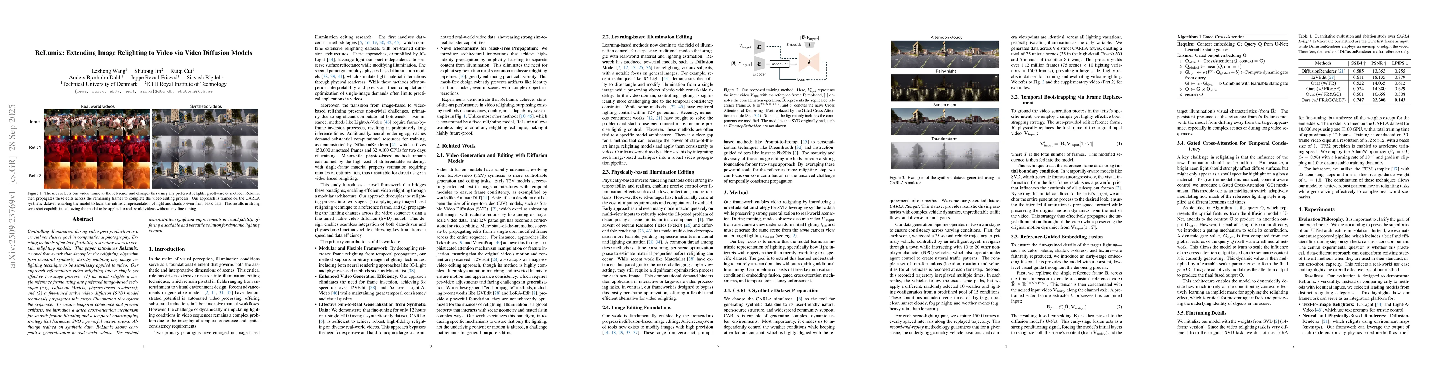 Thumbnail for ReLumix: Extending Image Relighting to Video via Video Diffusion Models