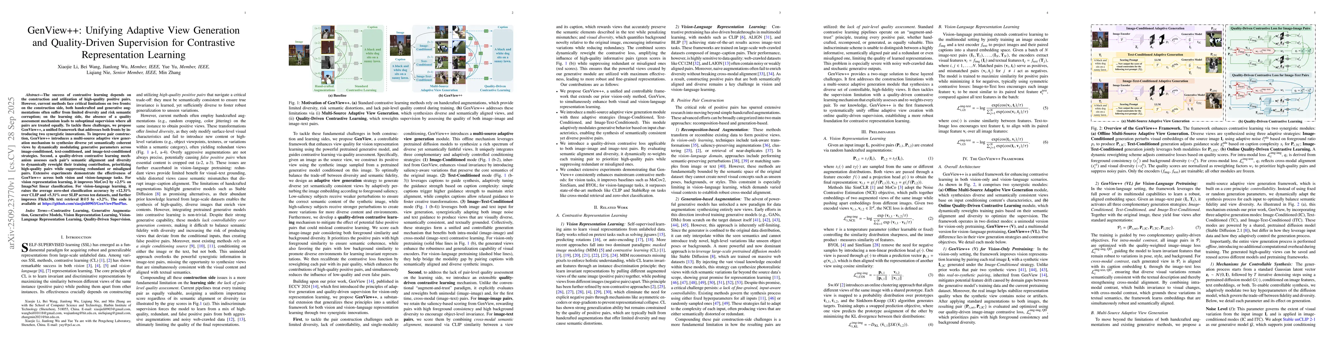 Thumbnail for GenView++: Unifying Adaptive View Generation and Quality-Driven
  Supervision for Contrastive Representation Learning
