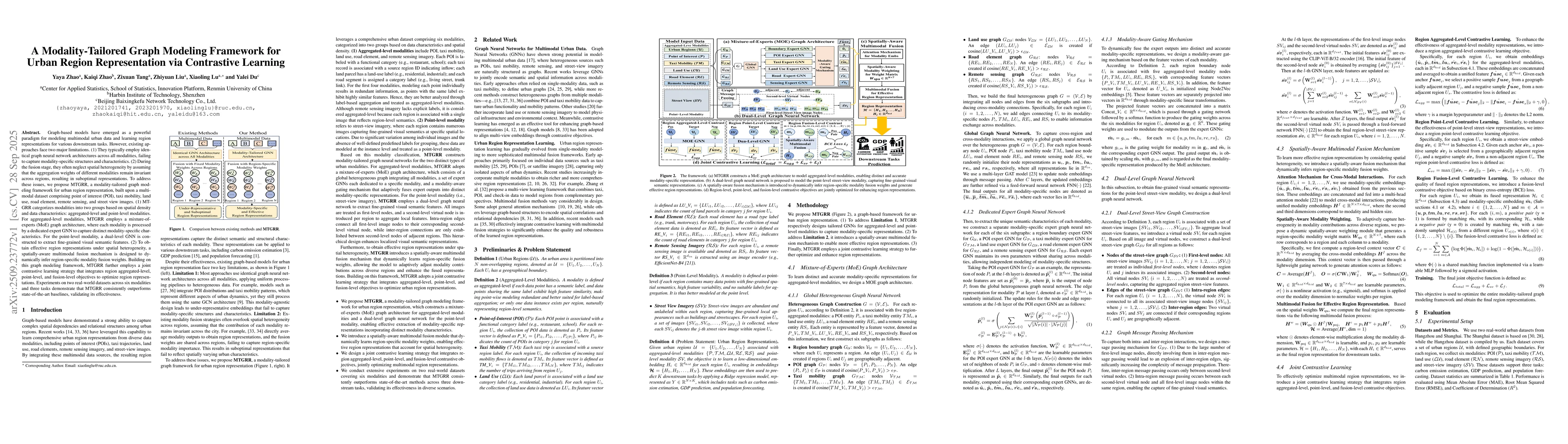 Thumbnail for A Modality-Tailored Graph Modeling Framework for Urban Region
  Representation via Contrastive Learning