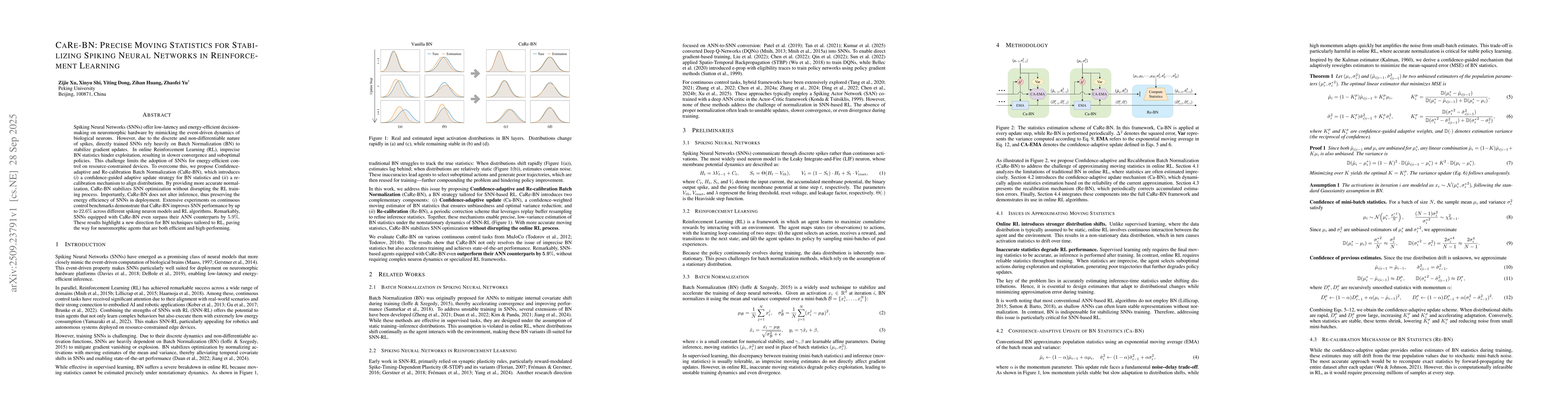 Thumbnail for CaRe-BN: Precise Moving Statistics for Stabilizing Spiking Neural
  Networks in Reinforcement Learning
