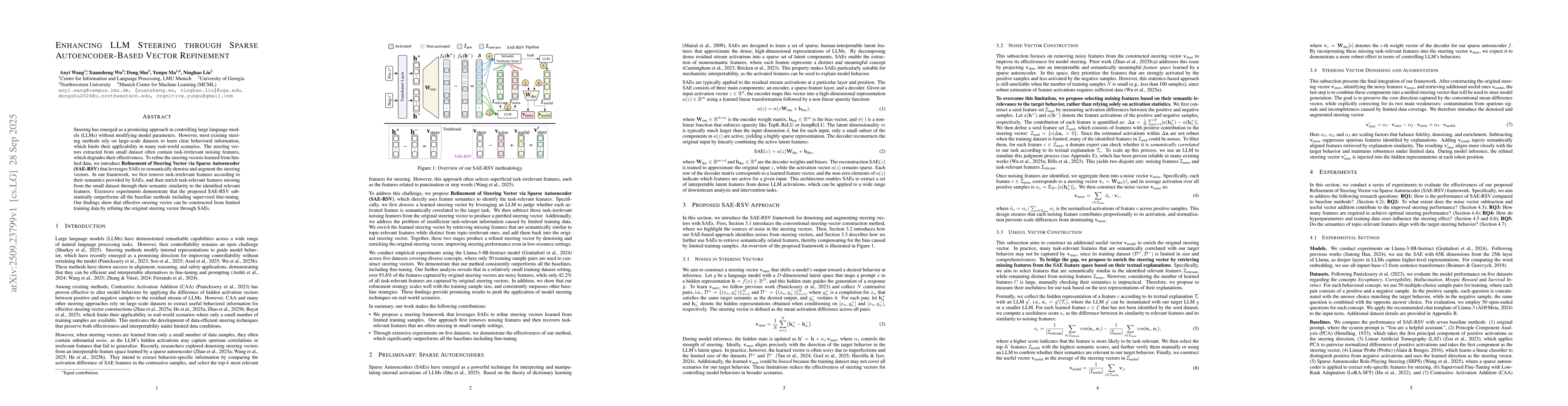Thumbnail for Enhancing LLM Steering through Sparse Autoencoder-Based Vector
  Refinement