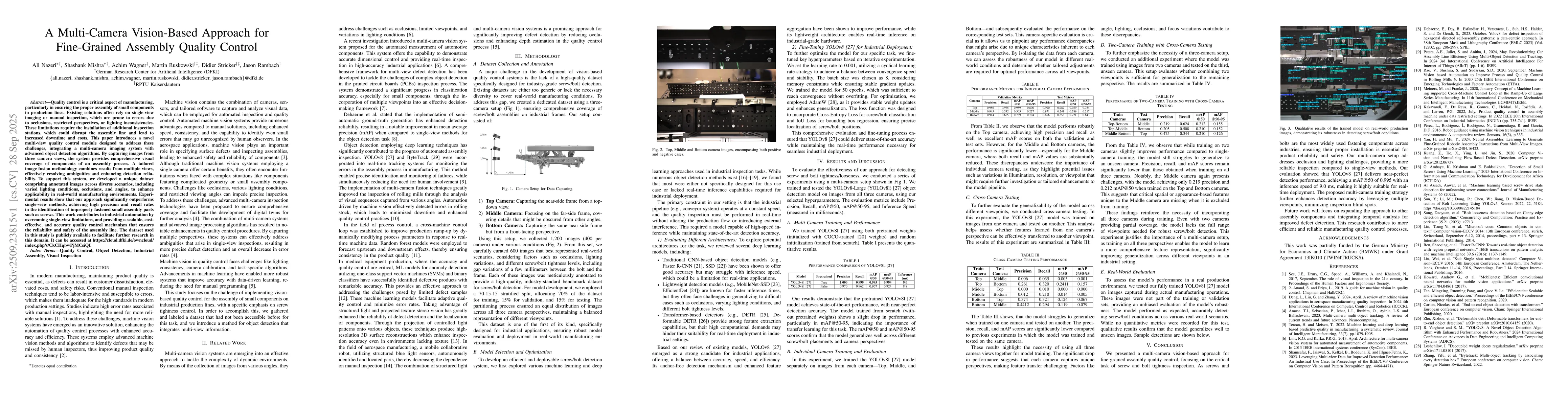 Thumbnail for A Multi-Camera Vision-Based Approach for Fine-Grained Assembly Quality
  Control