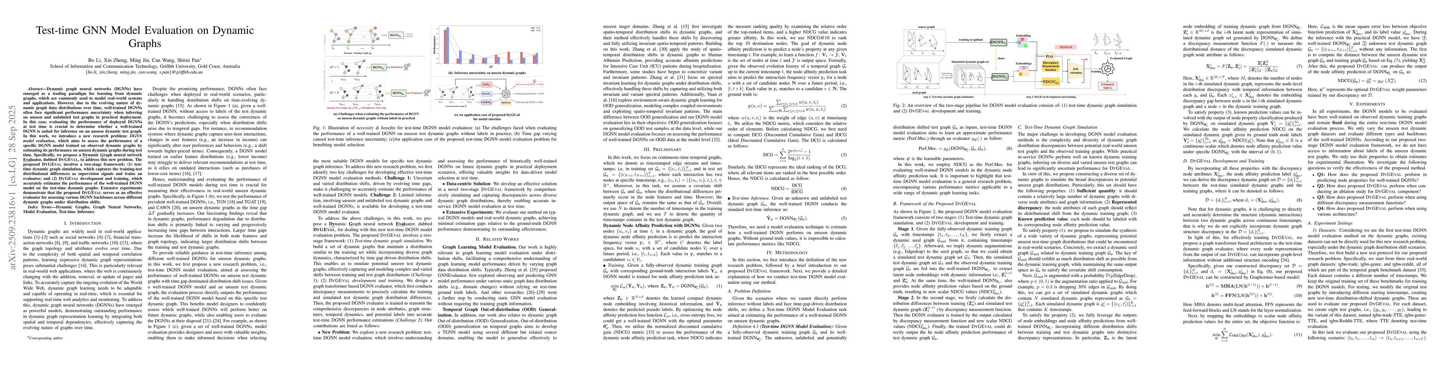 Thumbnail for Test-time GNN Model Evaluation on Dynamic Graphs