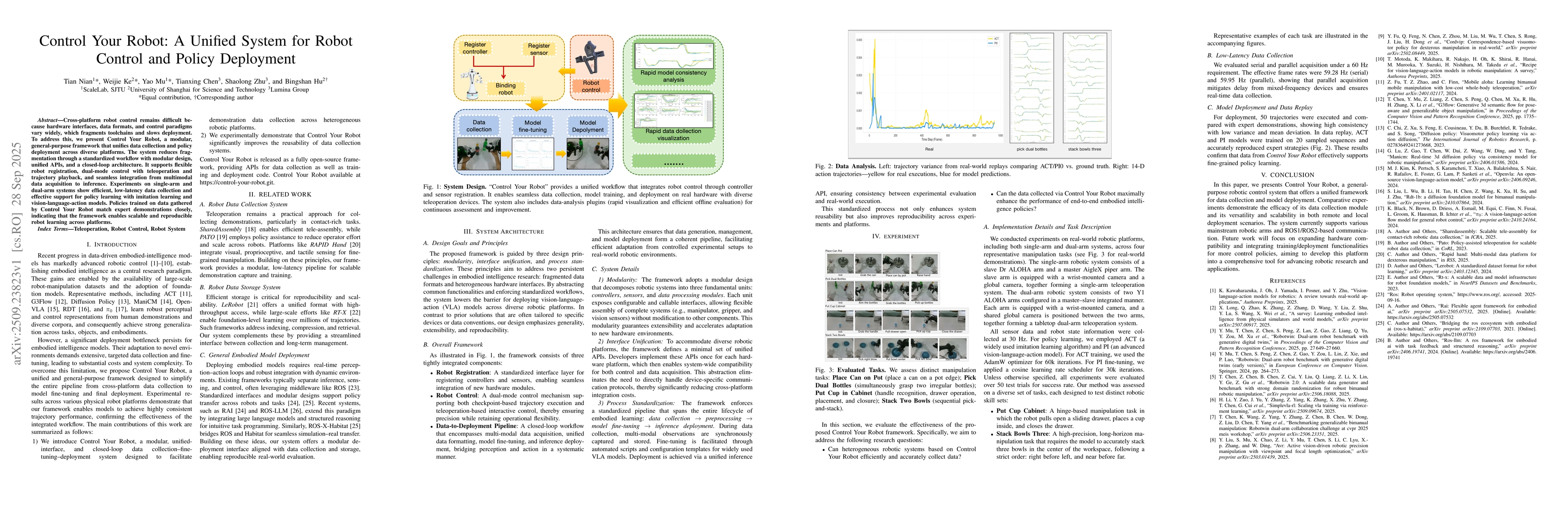 Thumbnail for Control Your Robot: A Unified System for Robot Control and Policy
  Deployment