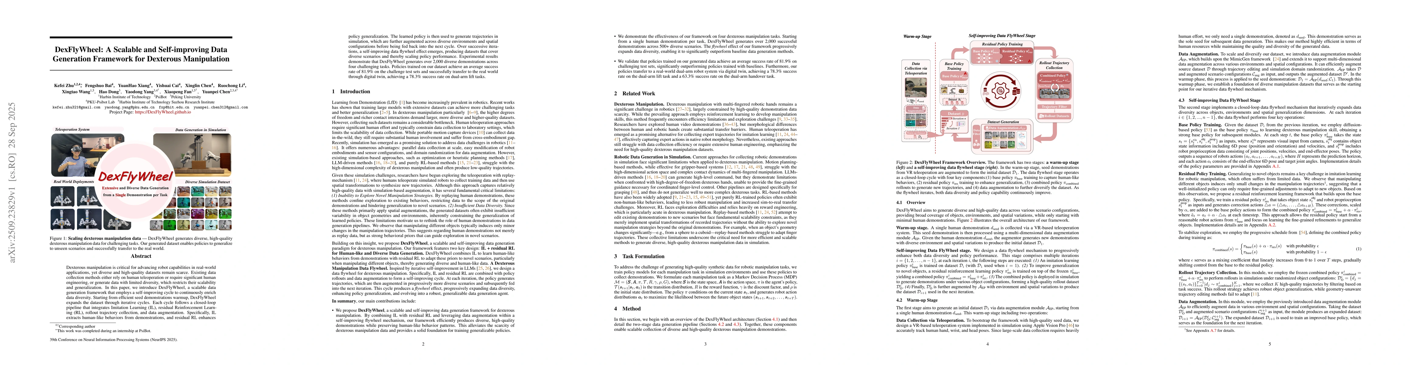 Thumbnail for DexFlyWheel: A Scalable and Self-improving Data Generation Framework for
  Dexterous Manipulation