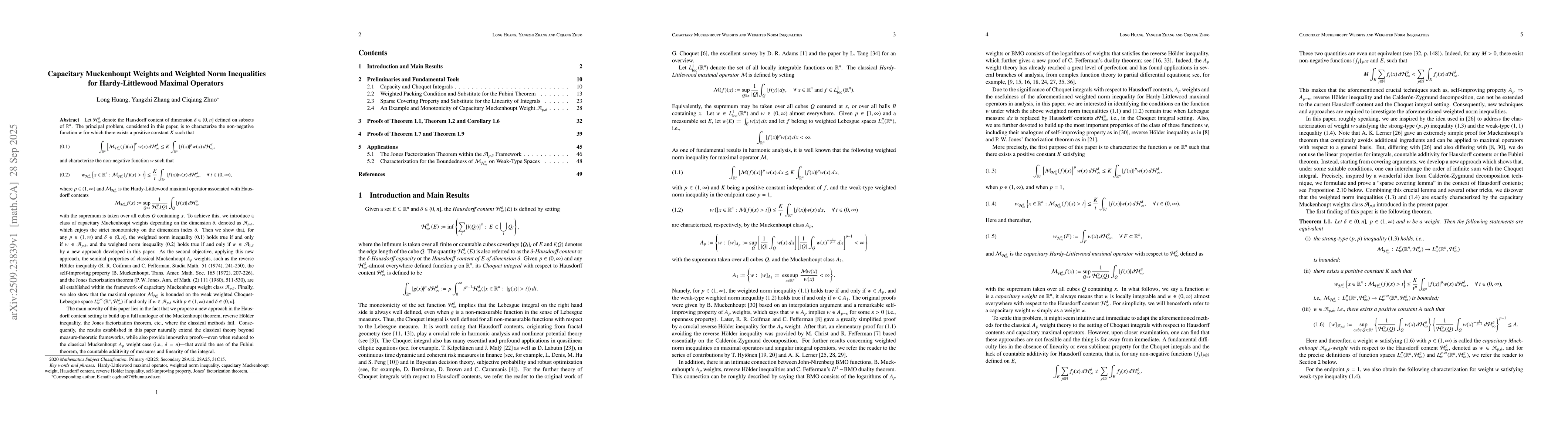 Thumbnail for Capacitary Muckenhoupt Weights and Weighted Norm Inequalities for
  Hardy-Littlewood Maximal Operators