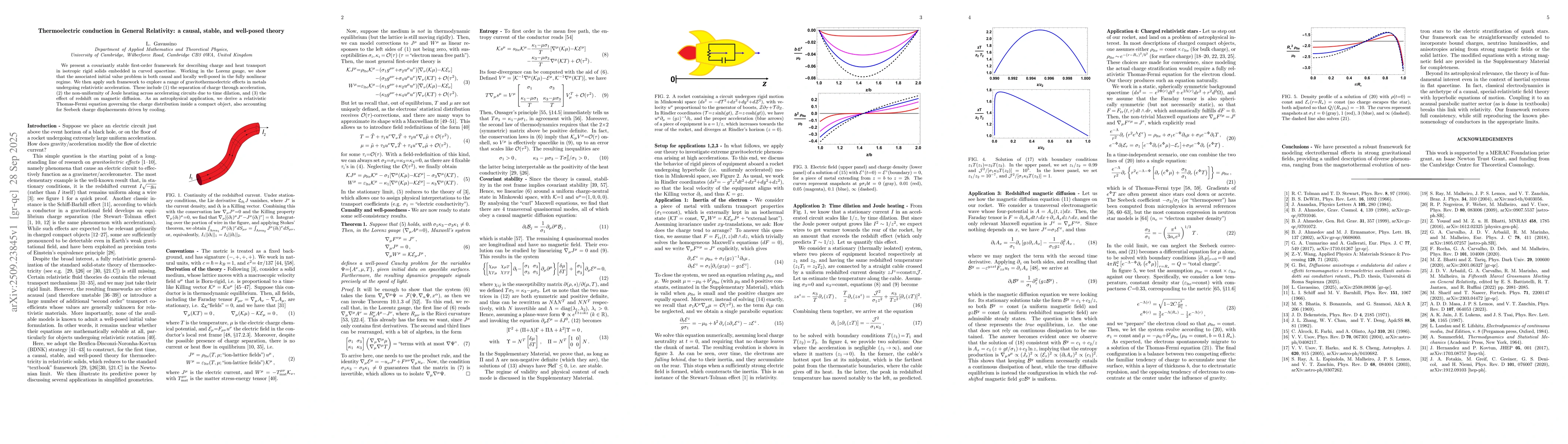 Thumbnail for Thermoelectric conduction in General Relativity: a causal, stable, and
  well-posed theory