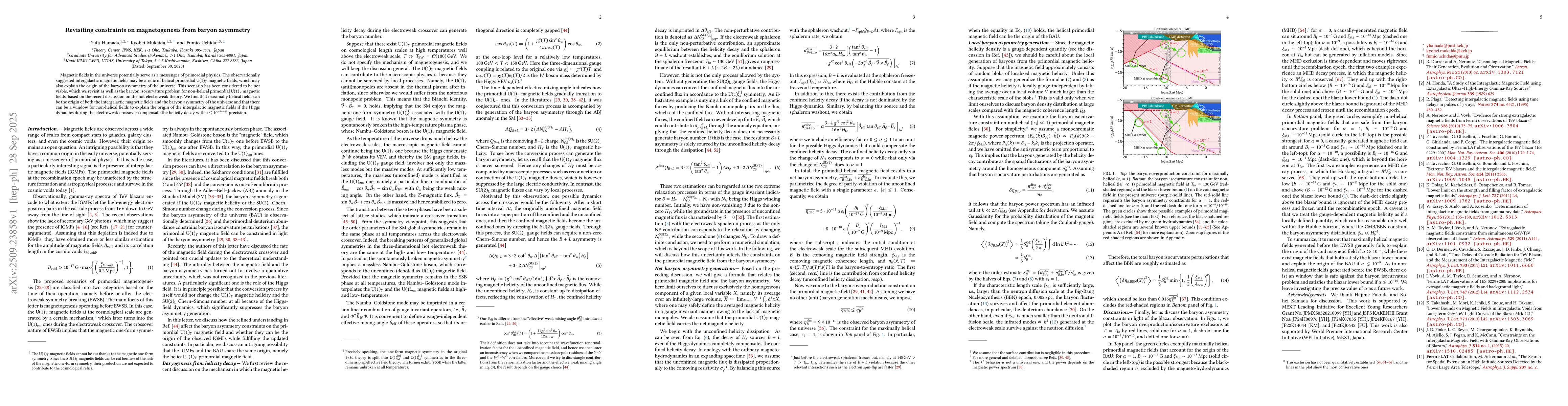 Thumbnail for Revisiting constraints on magnetogenesis from baryon asymmetry