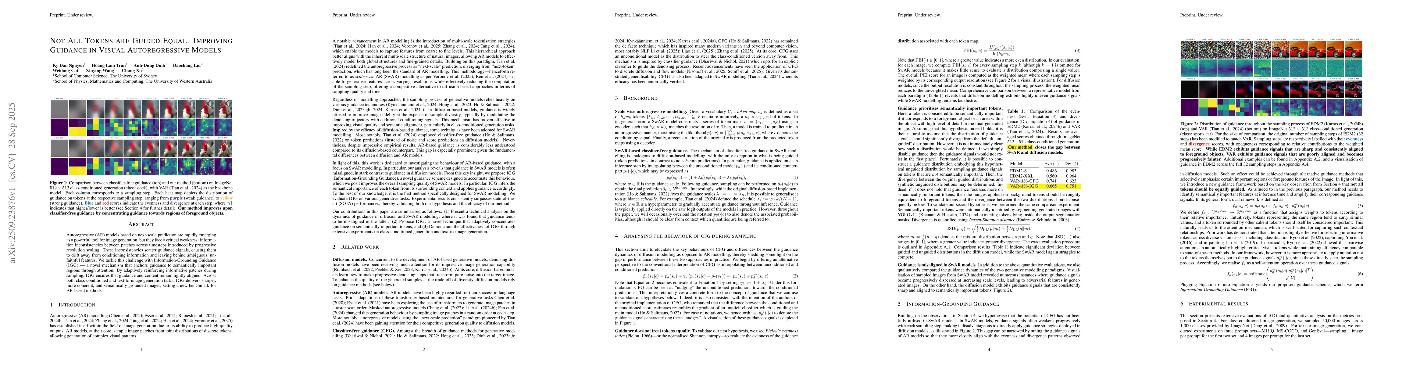 Thumbnail for Not All Tokens are Guided Equal: Improving Guidance in Visual
  Autoregressive Models