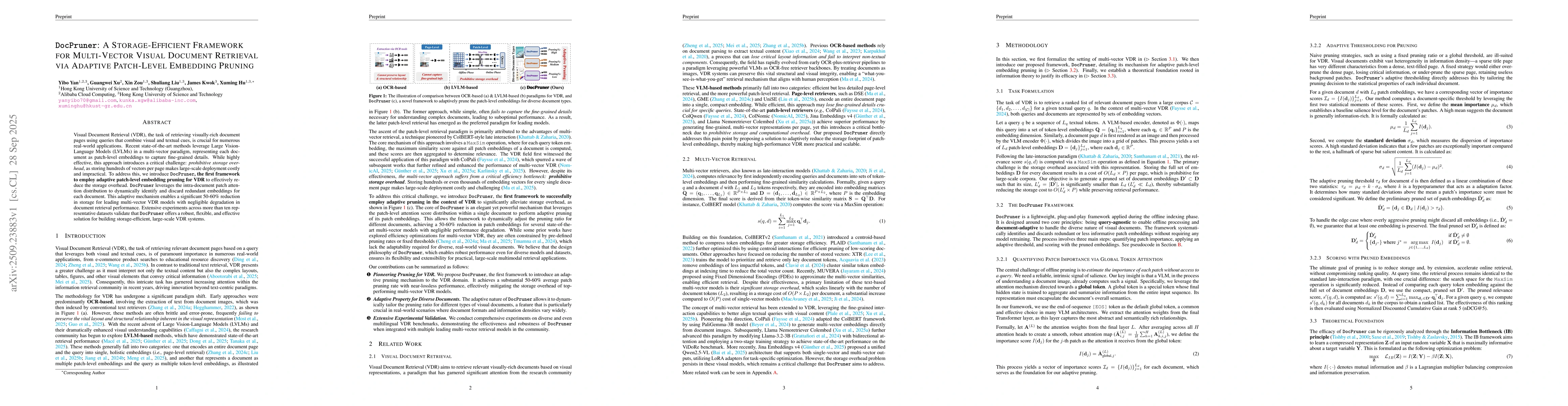 Thumbnail for DocPruner: A Storage-Efficient Framework for Multi-Vector Visual
  Document Retrieval via Adaptive Patch-Level Embedding Pruning