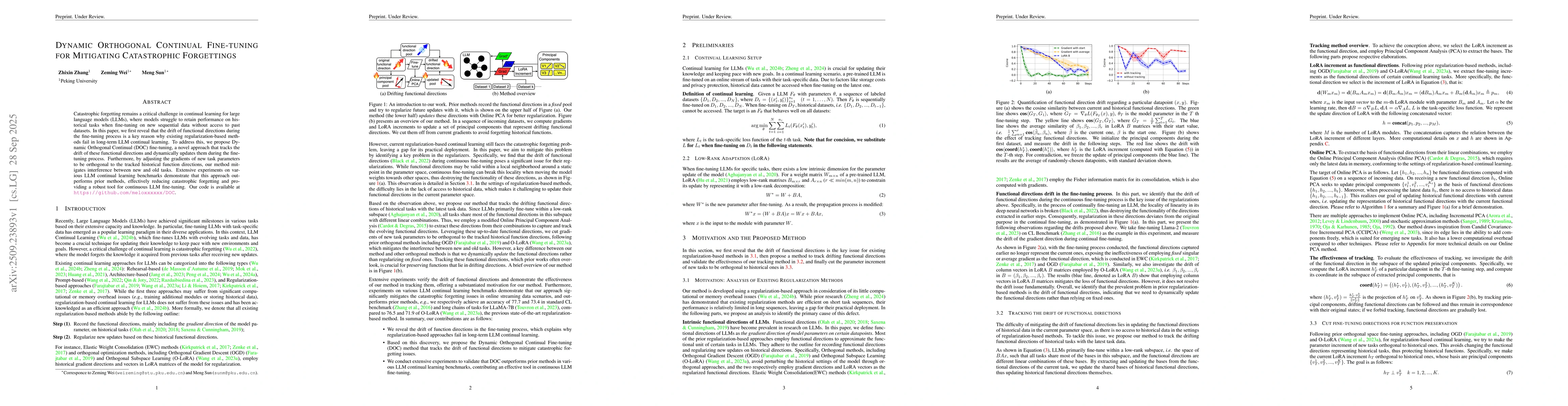 Thumbnail for Dynamic Orthogonal Continual Fine-tuning for Mitigating Catastrophic
  Forgettings