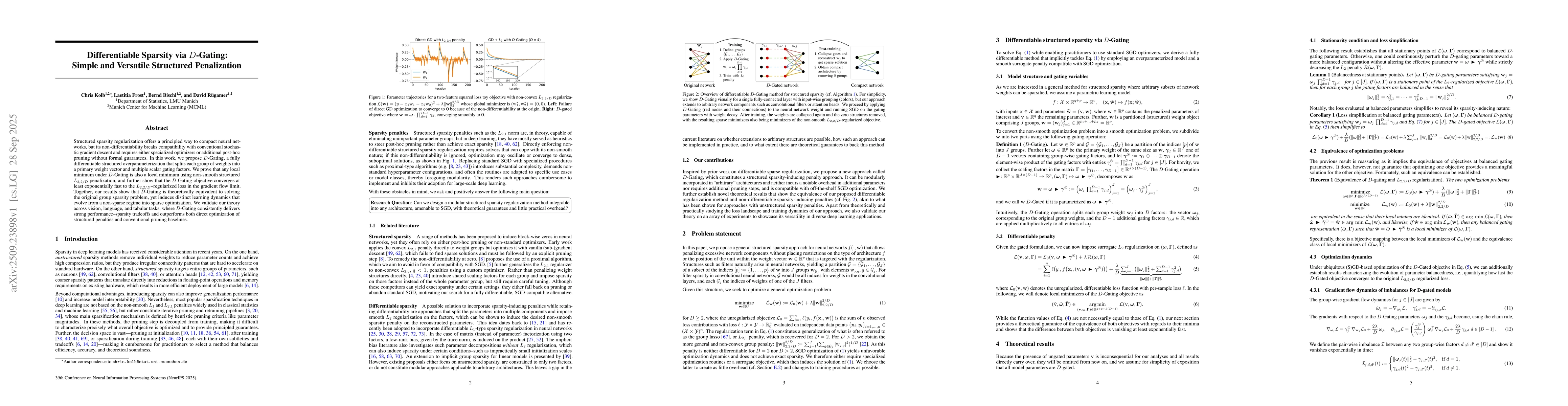 Thumbnail for Differentiable Sparsity via $D$-Gating: Simple and Versatile Structured
  Penalization