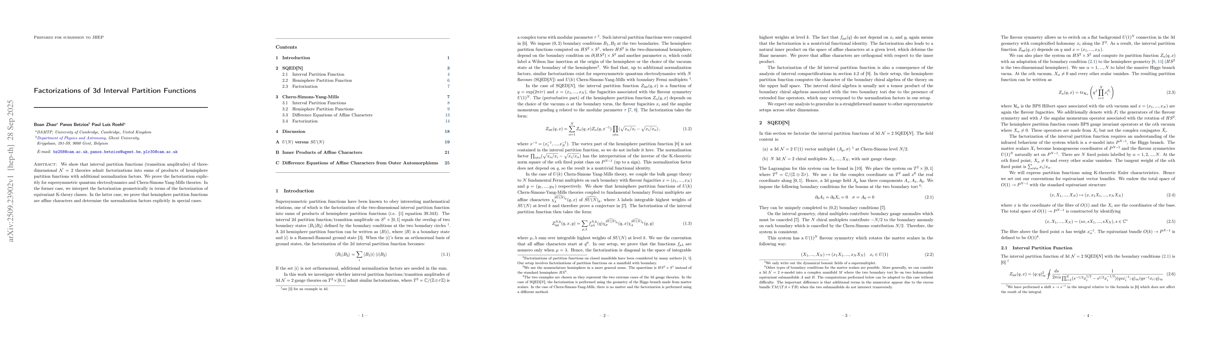 Thumbnail for Factorizations of 3d Interval Partition Functions
