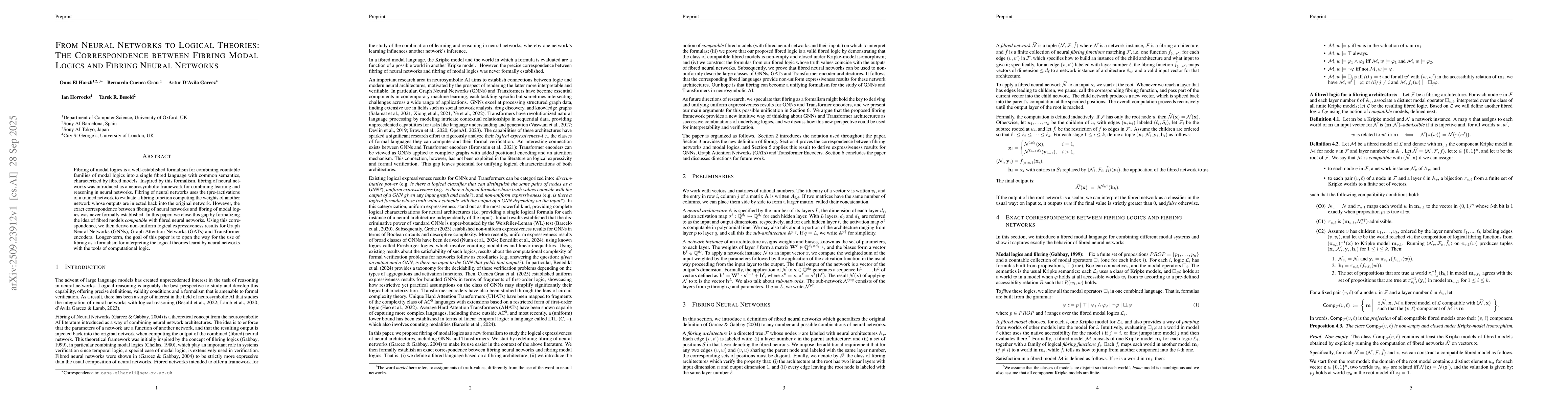 Thumbnail for From Neural Networks to Logical Theories: The Correspondence between
  Fibring Modal Logics and Fibring Neural Networks