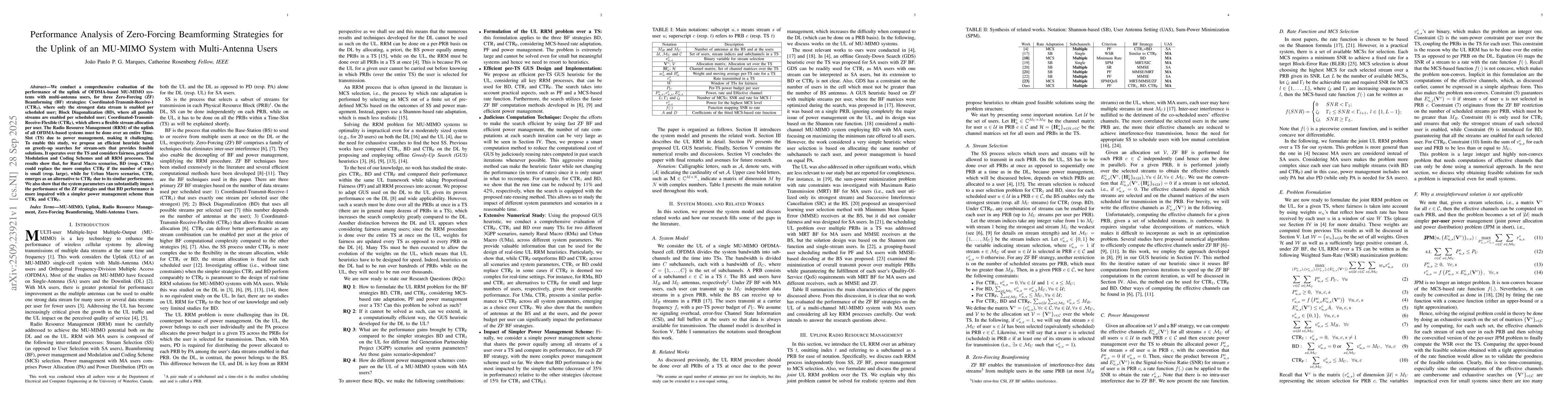 Thumbnail for Performance Analysis of Zero-Forcing Beamforming Strategies for the
  Uplink of an MU-MIMO System with Multi-Antenna Users