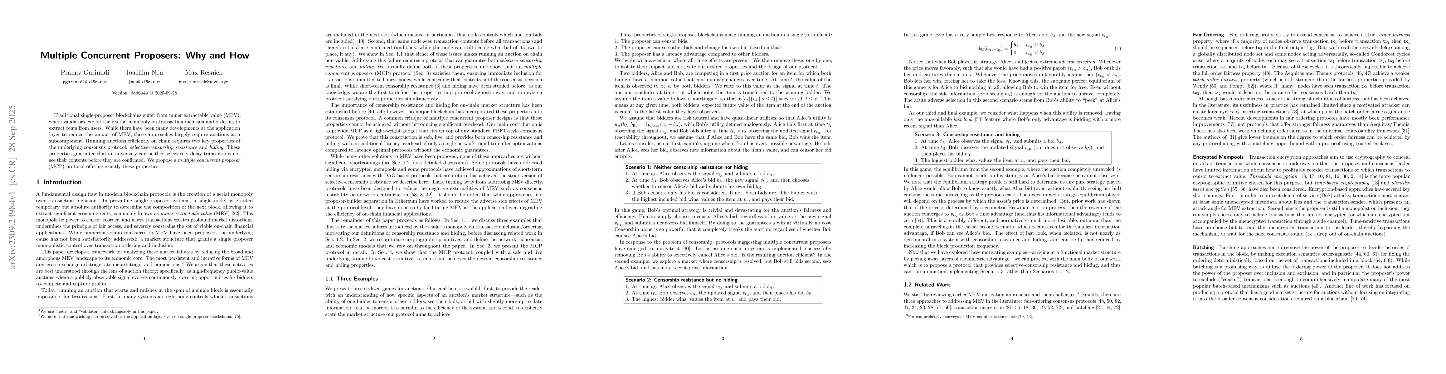 Thumbnail for Multiple Concurrent Proposers: Why and How
