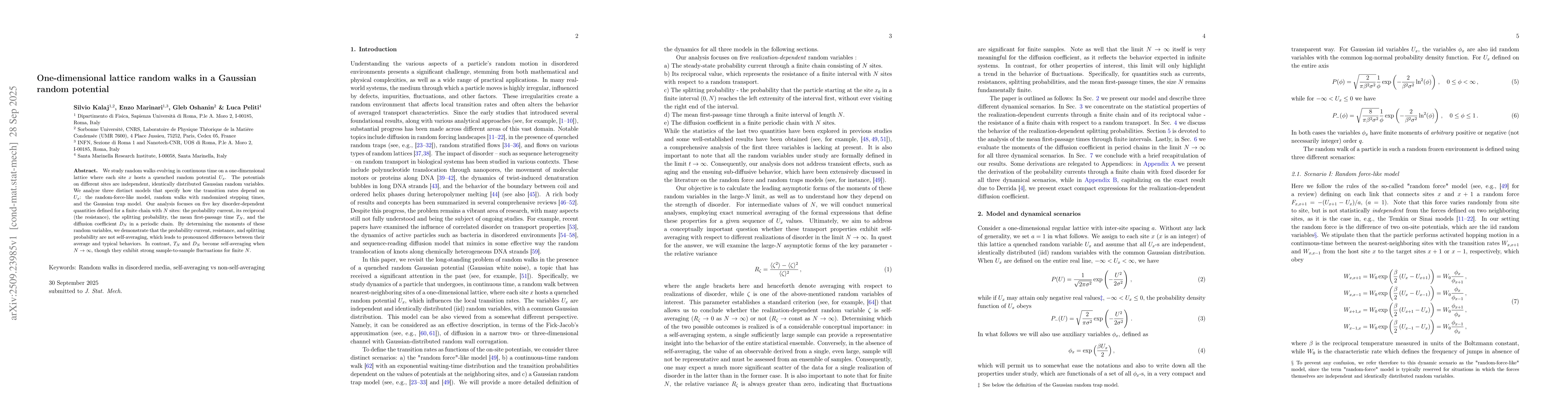Thumbnail for One-dimensional lattice random walks in a Gaussian random potential