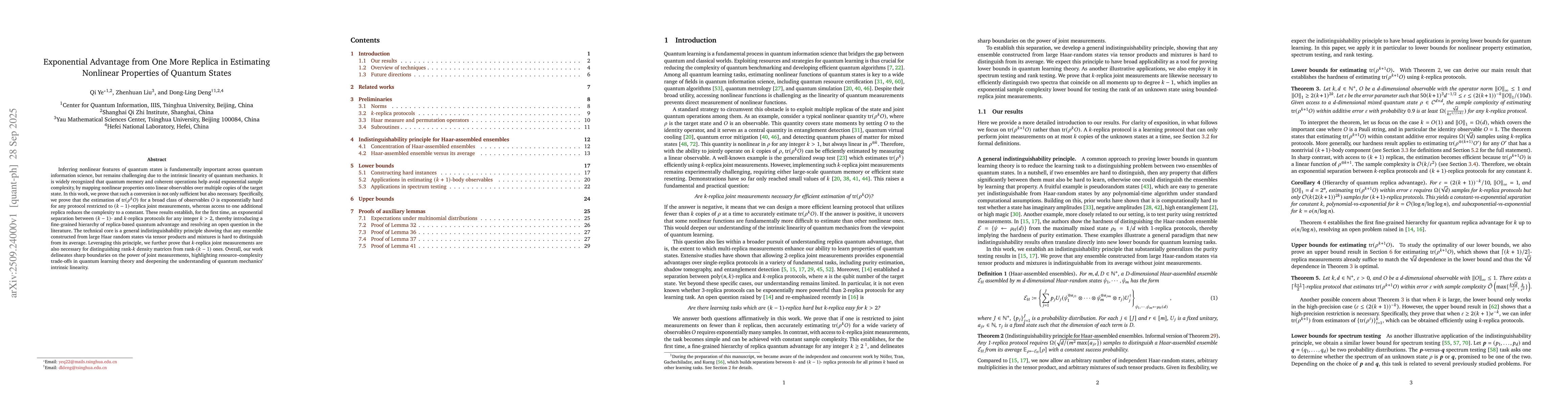 Thumbnail for Exponential Advantage from One More Replica in Estimating Nonlinear
  Properties of Quantum States