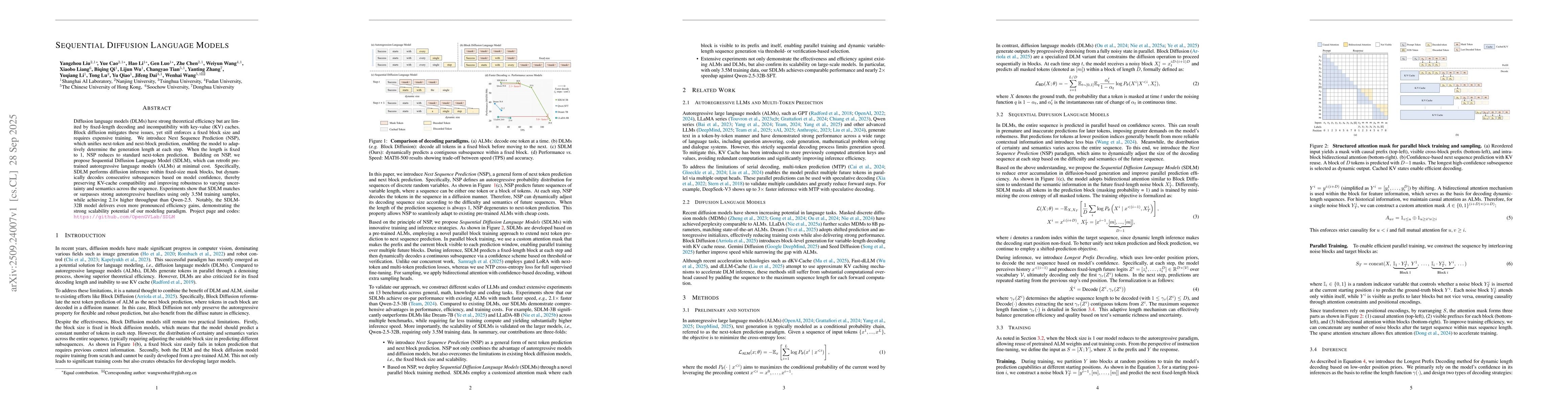 Thumbnail for Sequential Diffusion Language Models