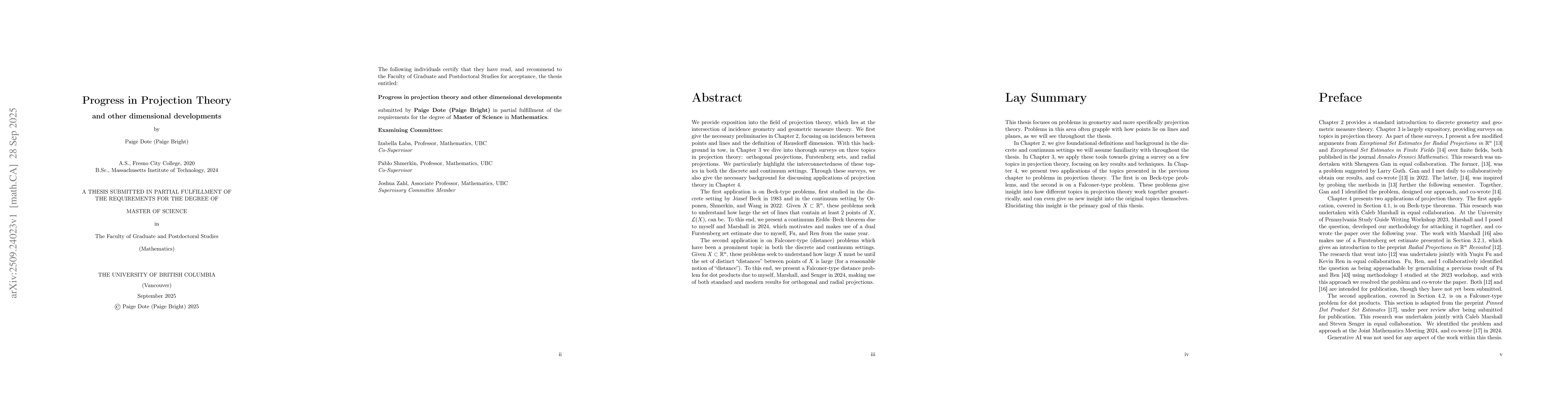Thumbnail for Progress in Projection Theory and other dimensional developments