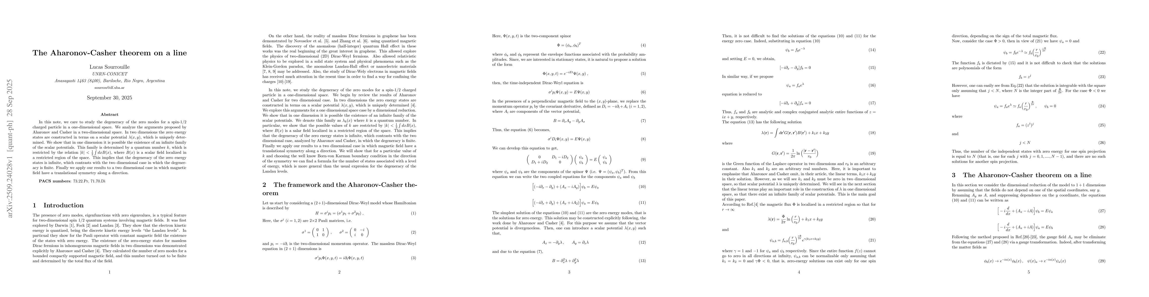 Thumbnail for The Aharonov-Casher theorem on a line